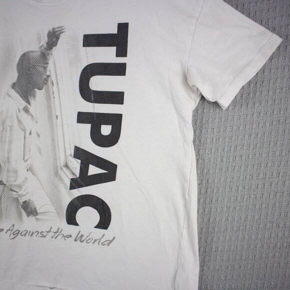 2Pac Graphic Tee Mens White Medium Rap Hip Hop - Picture 7 of 8